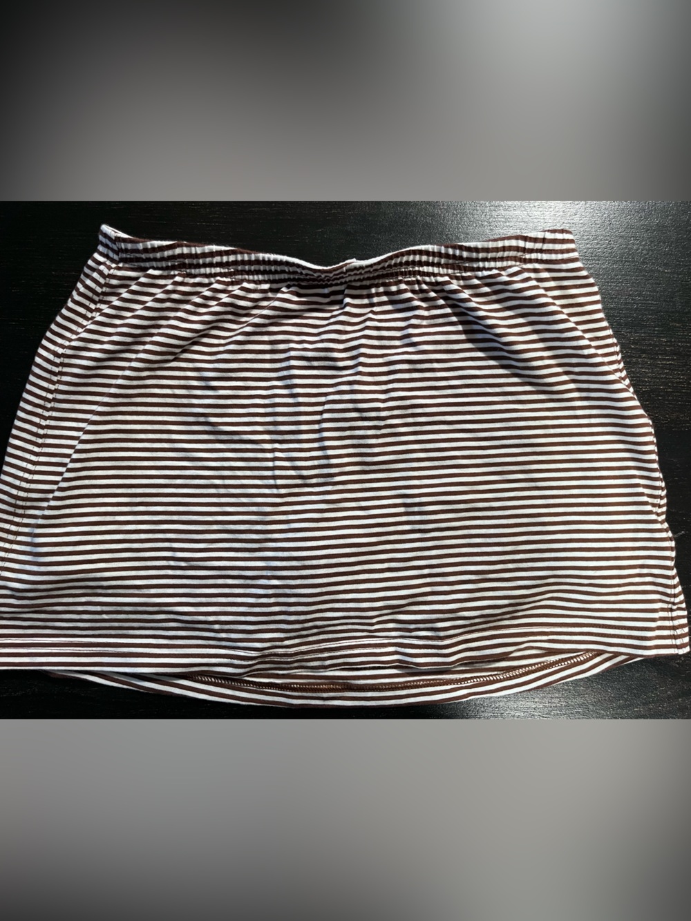 Aerie Brown and White Striped Casual Skirt